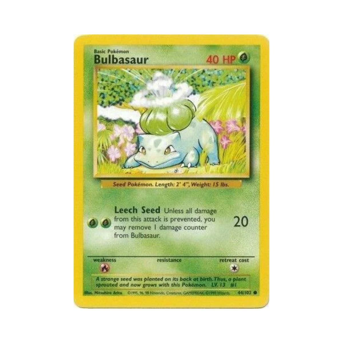 Bulbasaur 44/102 Base Set Common Near Mint