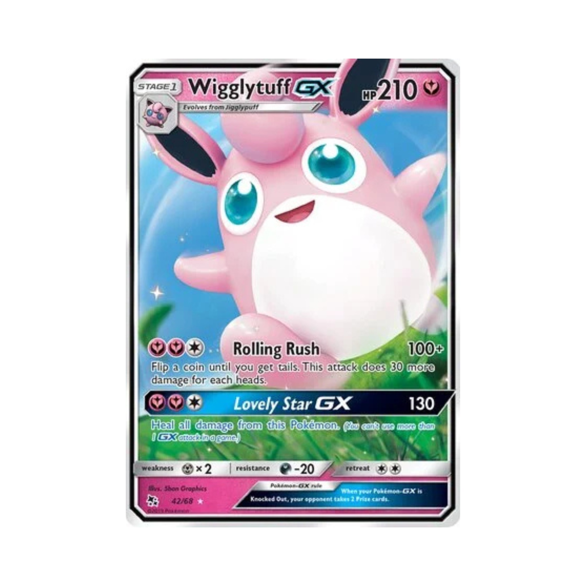 Wigglytuff GX 42/68 Hidden Fates Ultra Rare Holo Near Mint