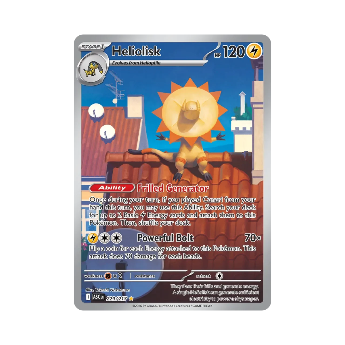 Heliolisk 229/217 Ascended Heroes Illustration Rare Near Mint